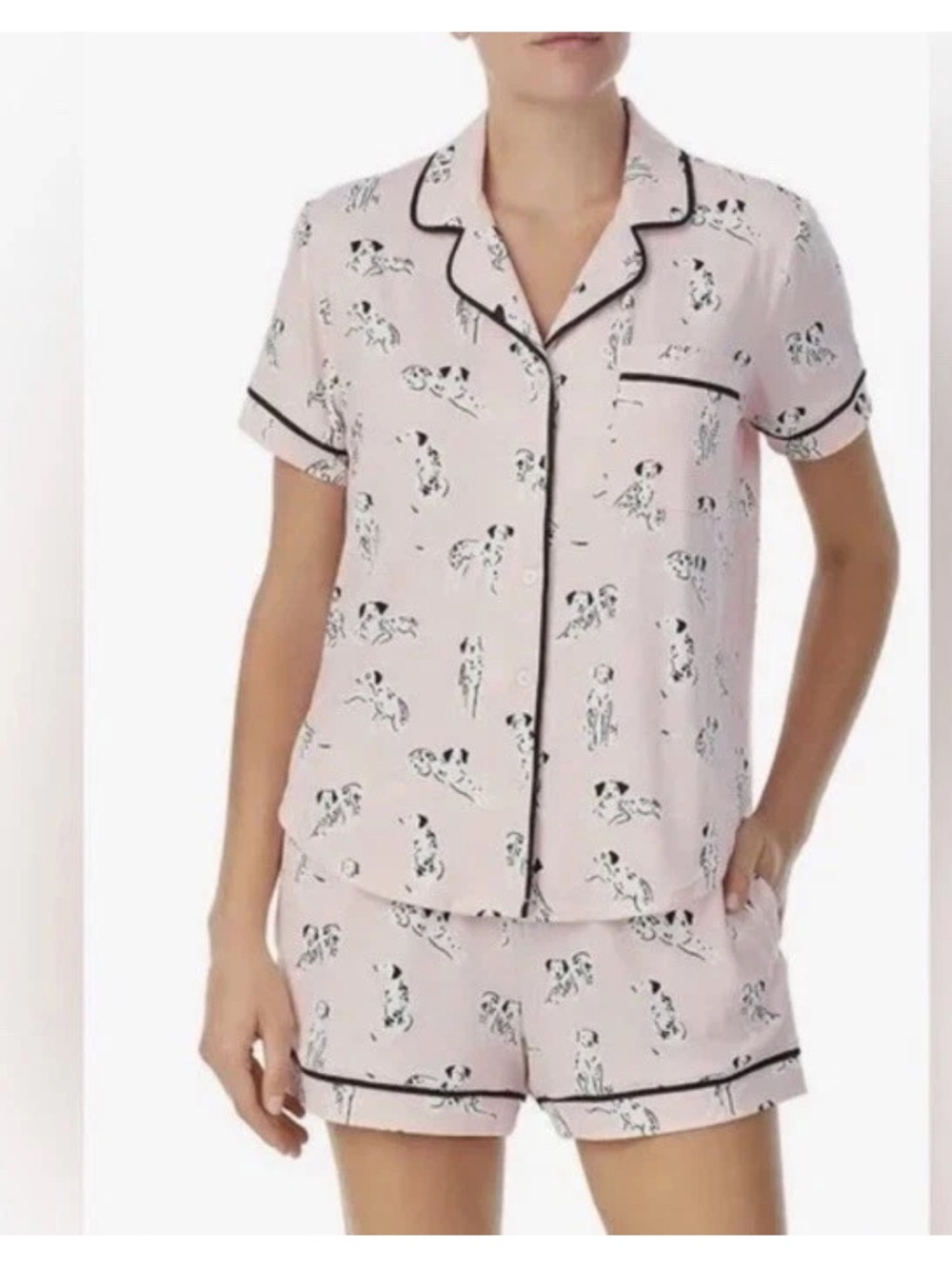 NWT Kate Spade Dog Dalmations Themed Short Sleeve Shortie Pajama Set pjs